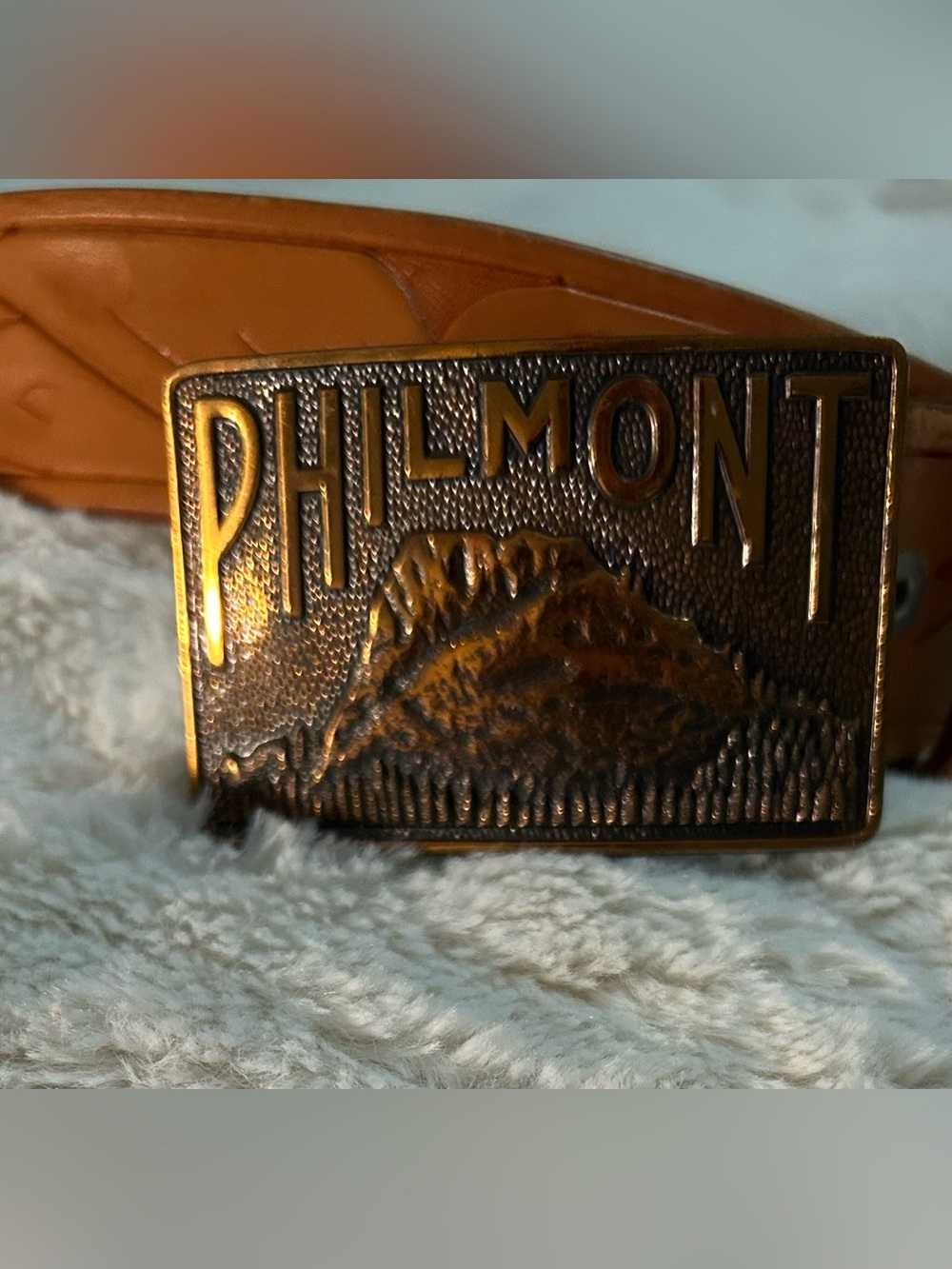 Philmont Boy Scout Mountain Cimarron Leather Belt with Copper Buckle SZ 32.